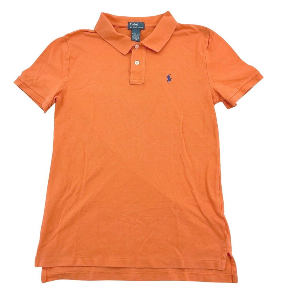 Polo Ralph Lauren Polo Shirt Kids XL 18-20 Orange Embroidered Logo Preppy‎